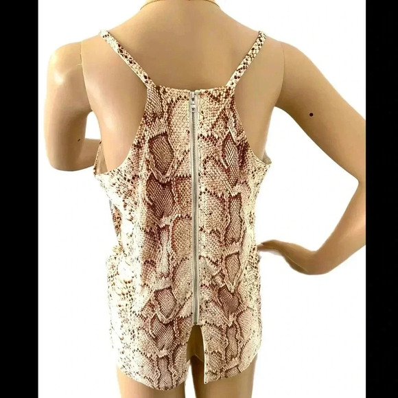 NWT BAR III Snakeskin Print Tank Top Sleeveless Blouse Back Zipper Closure - Picture 8 of 13
